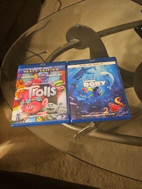 Trolls Party Edition & Finding Dory Blu-Ray Dvds Bundle. Excellent Condit. Work